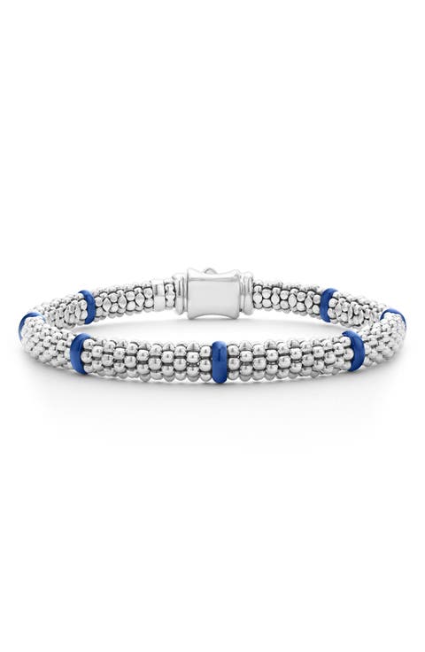 Blue Caviar Ceramic Station Rope Bracelet
