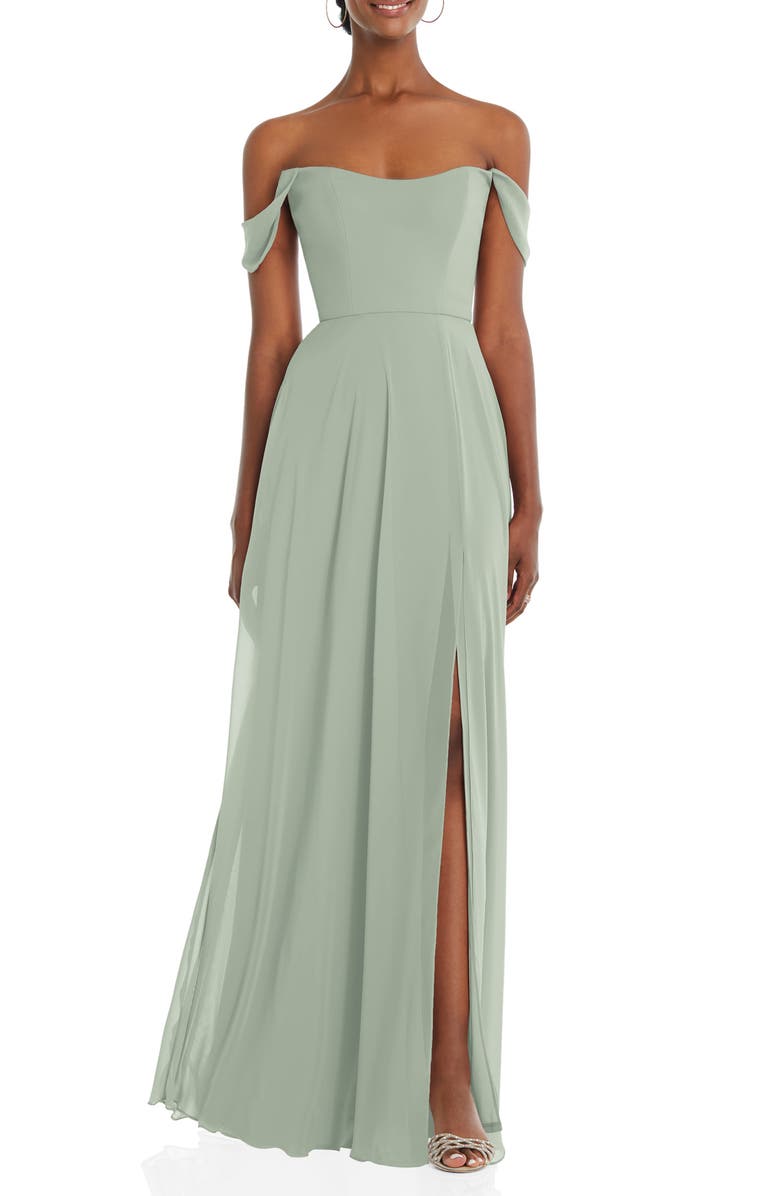 After Six Off the Shoulder Evening Gown, Main, color, 