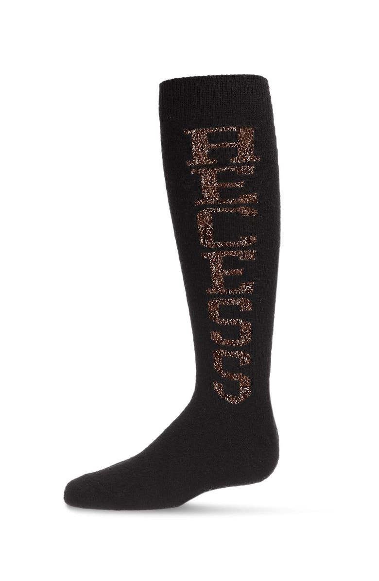 MeMoi Lurex Recess Knee-High Socks, Main, color, Black