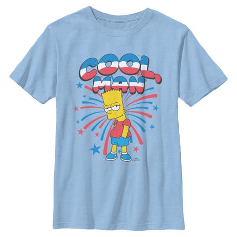 Boy's The Simpsons Festive Cool Man Bart  Graphic T-Shirt