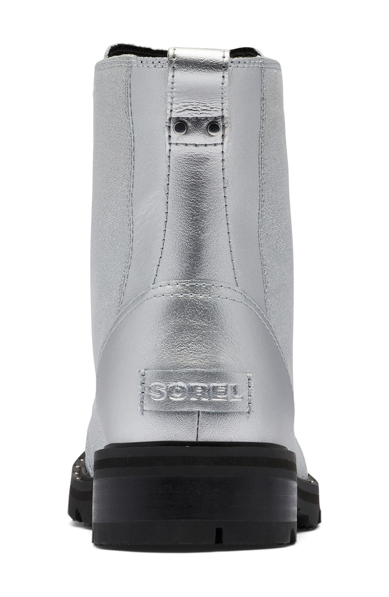 SOREL Lennox Lace Boot, Alternate, color, Pure Silver Black
