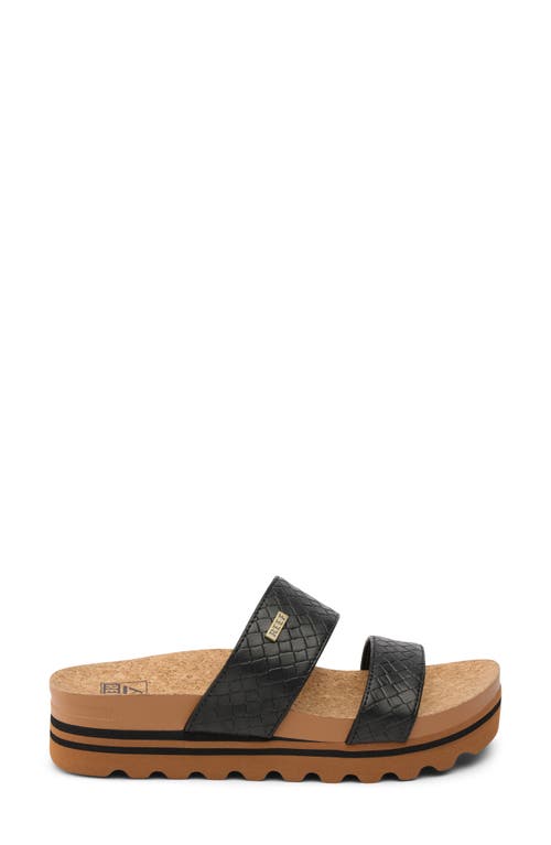 Reef Cushion Vista Hi Slide Sandal In Black Wicker