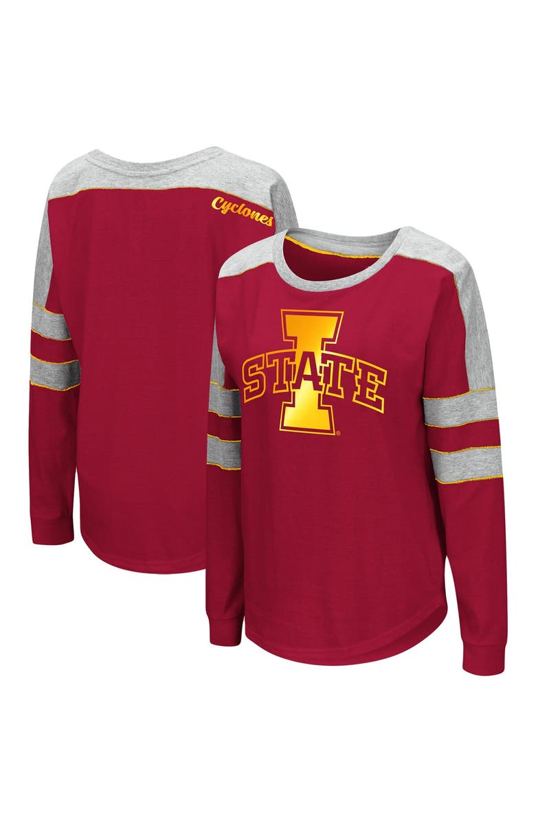 COLOSSEUM Women's Colosseum Crimson Iowa State Cyclones Trey Dolman Long Sleeve T-Shirt, Alternate, color, 