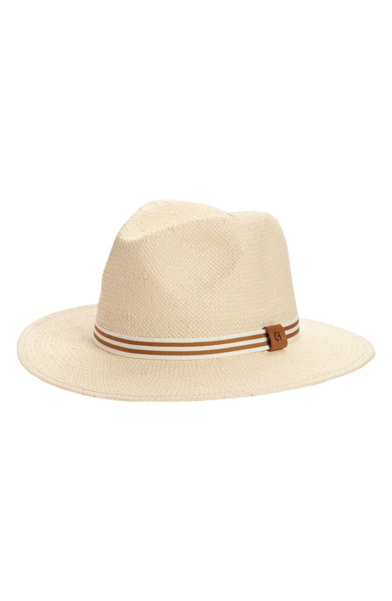 Cole Haan Straw Fedora, Main, color, Natural