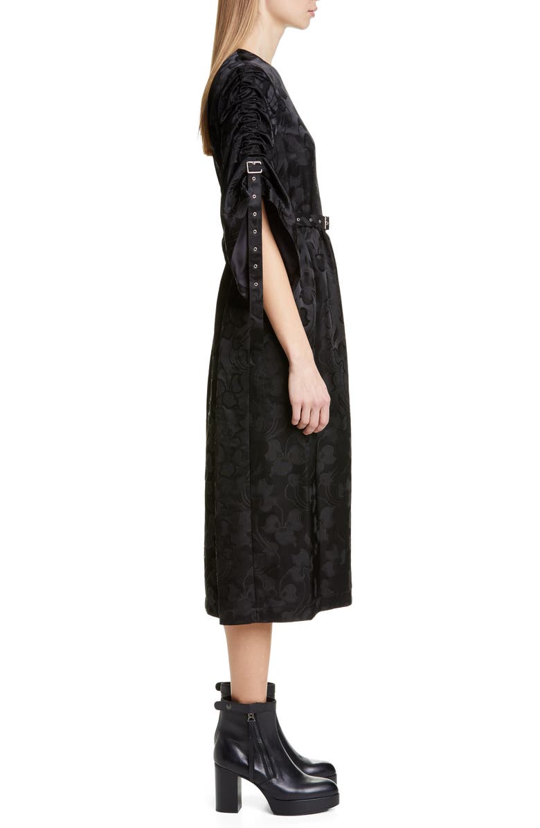 Noir Kei Ninomiya Belted Floral Jacquard Midi Dress, Alternate, color, 