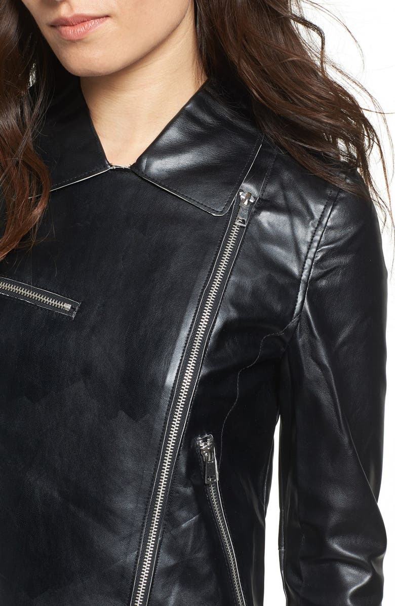 Vigoss Faux Leather Moto Jacket, Alternate, color, 