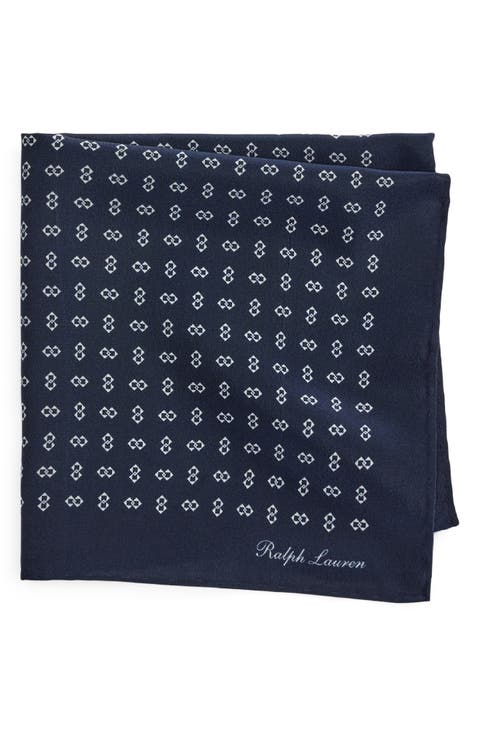 Linked Diamond Deco Print Silk Pocket Square