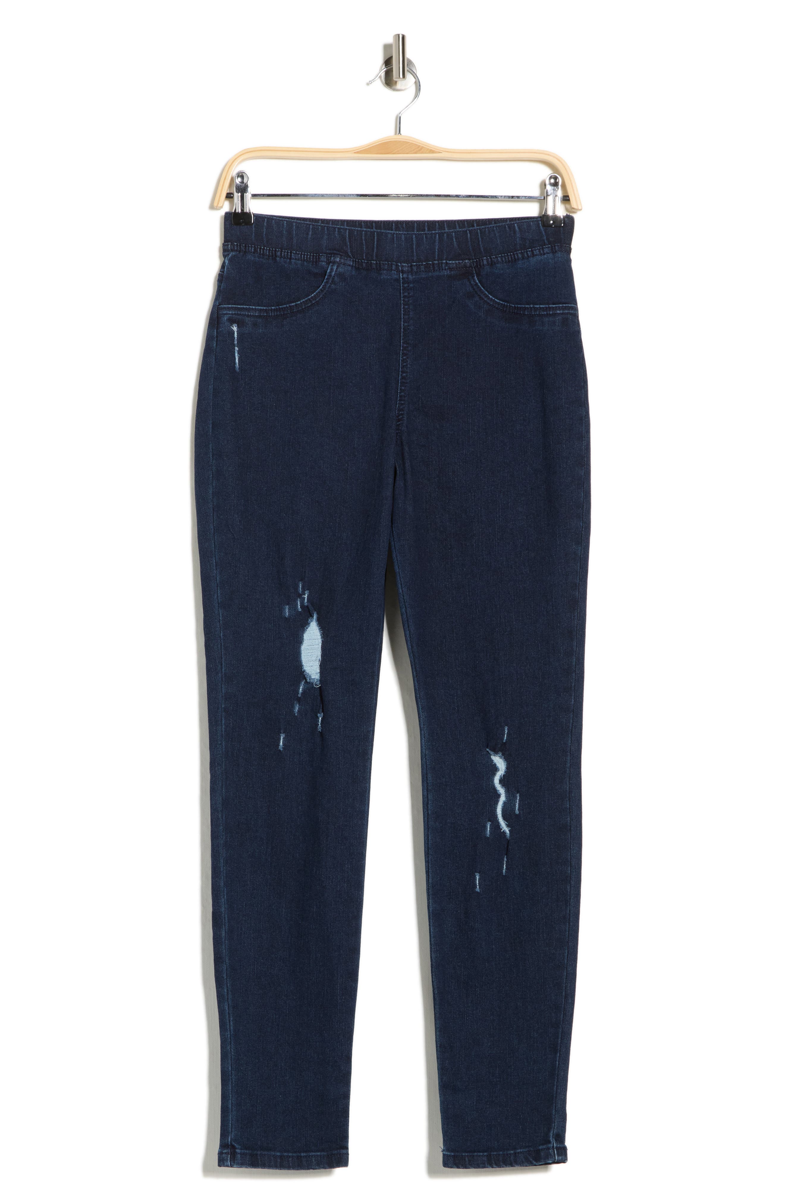 Distressed Denim Ankle Leggings - image 2