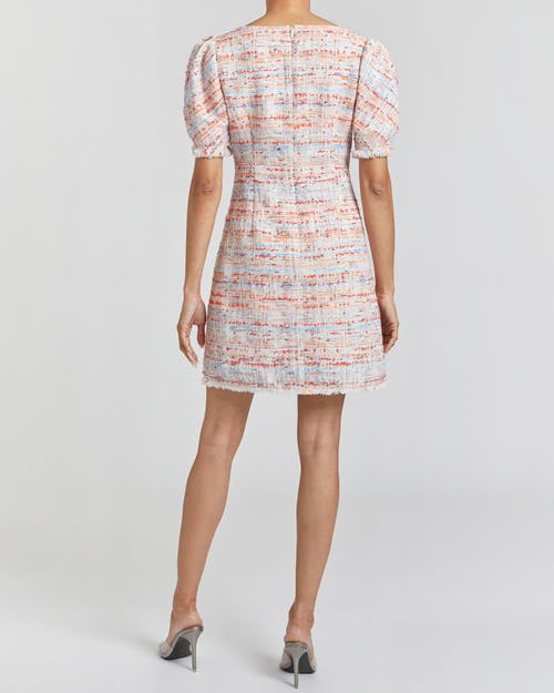 Santorelli Bianca Tweed Shift Dress In Shell