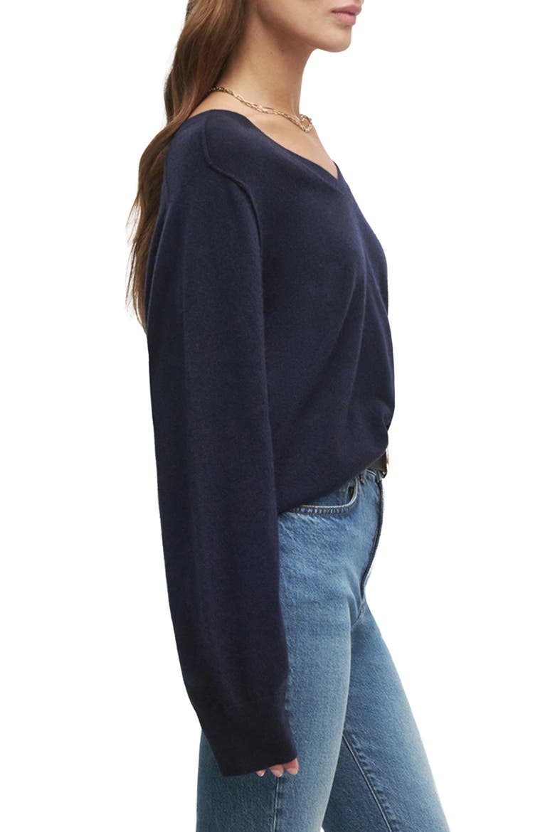The Ryann V-Neck Cashmere Sweater, Alternate, color, NAVY