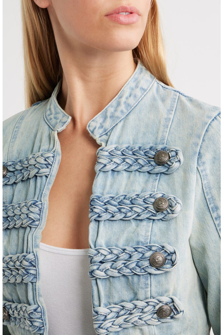 Nadja Denim Military Jacket, Alternate, color, BLUE