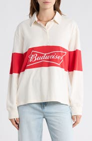 Junk Food Budweiser Logo Long Sleeve Cotton Shirt