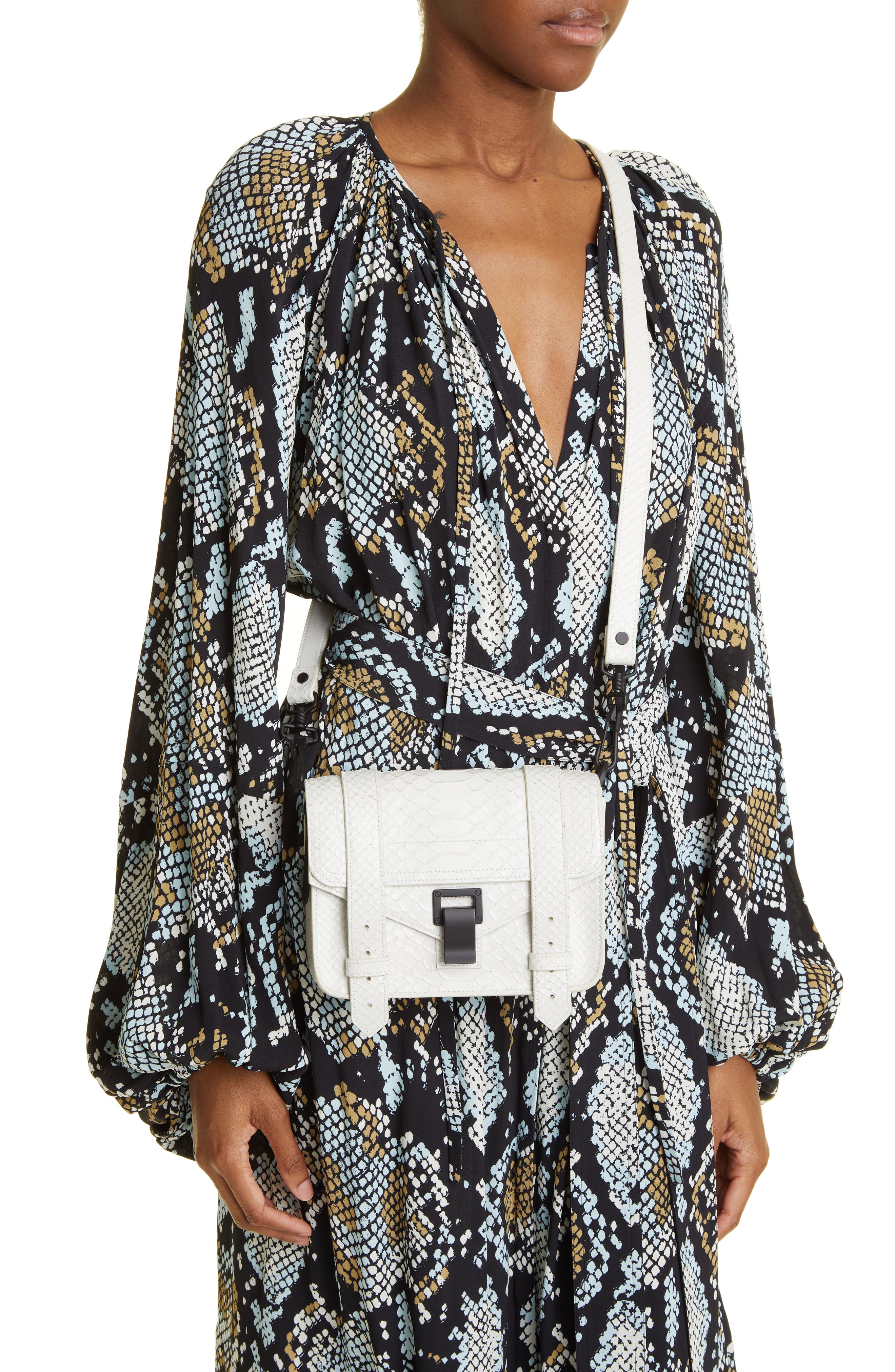 Proenza Schouler Mini PS1 Suede Crossbody Bag, Alternate, color, 