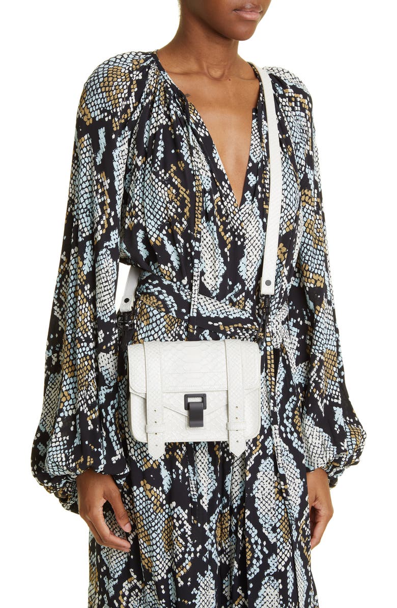 Proenza Schouler Mini PS1 Suede Crossbody Bag, Alternate, color,