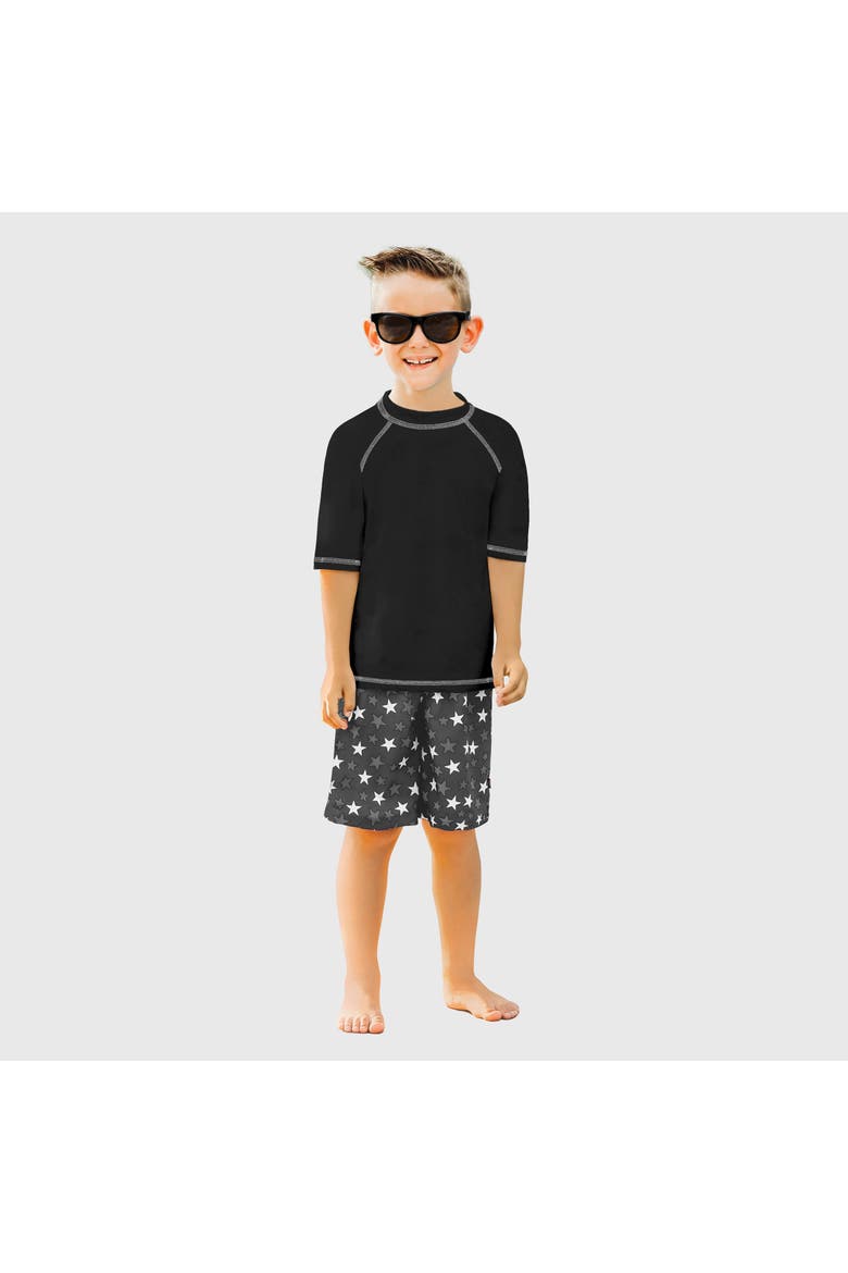 Baby Boys UPF 50+ Short Sleeve Rashguard, Main, color, Black