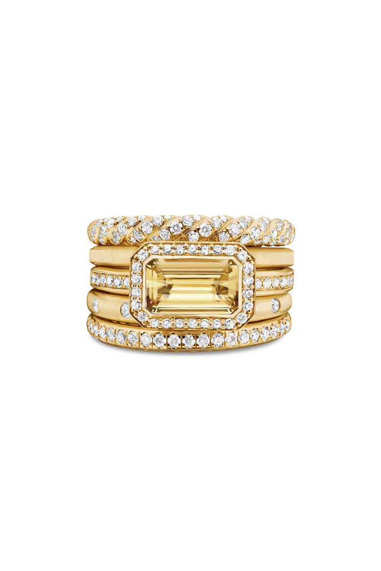 Stax 18k Yellow Gold Statement Ring with Champagne Citrine & Diamonds, Main, color, YELLOW GOLD/ CITRINE