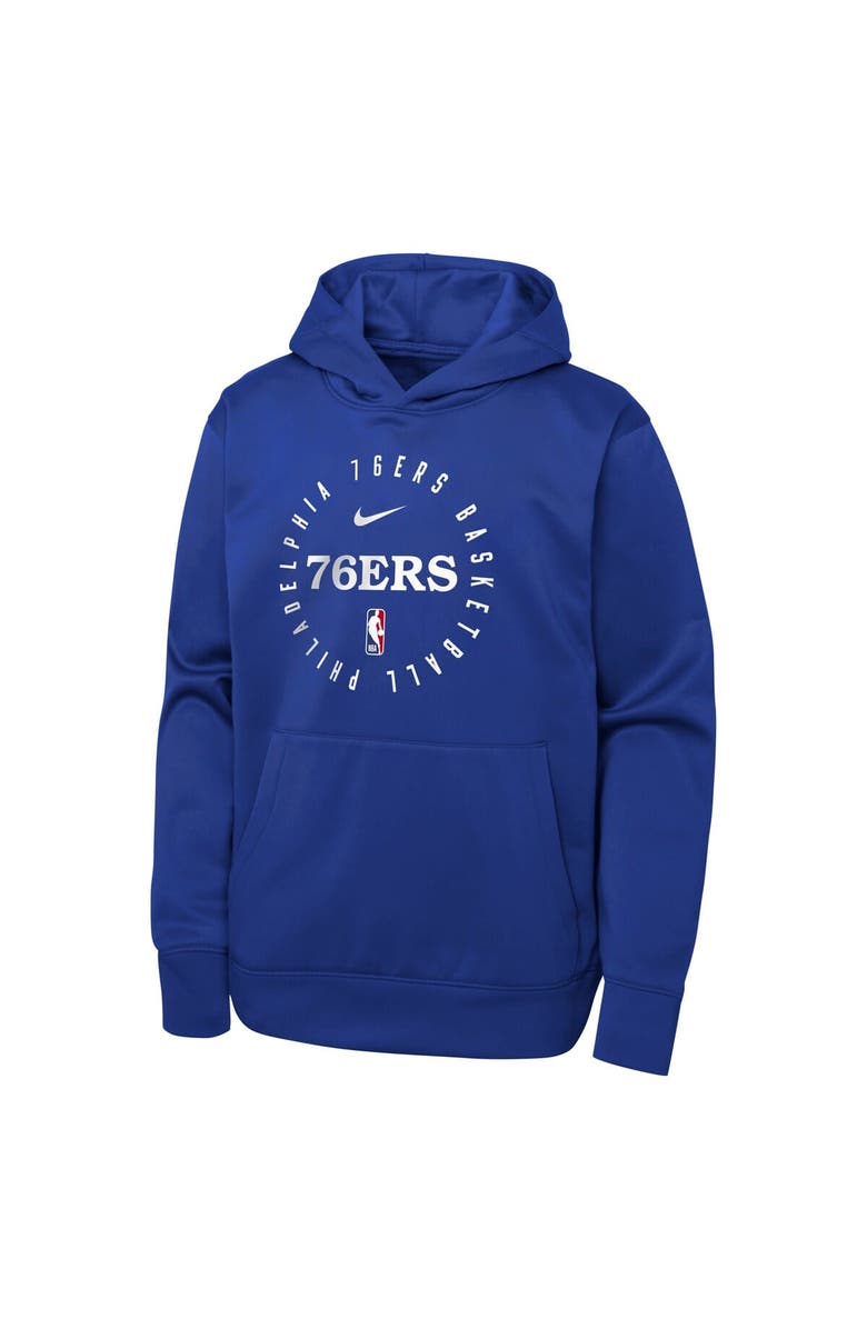 Nike Youth Nike Royal Philadelphia 76ers Performance Practice Spotlight Pullover Hoodie, Alternate, color, 