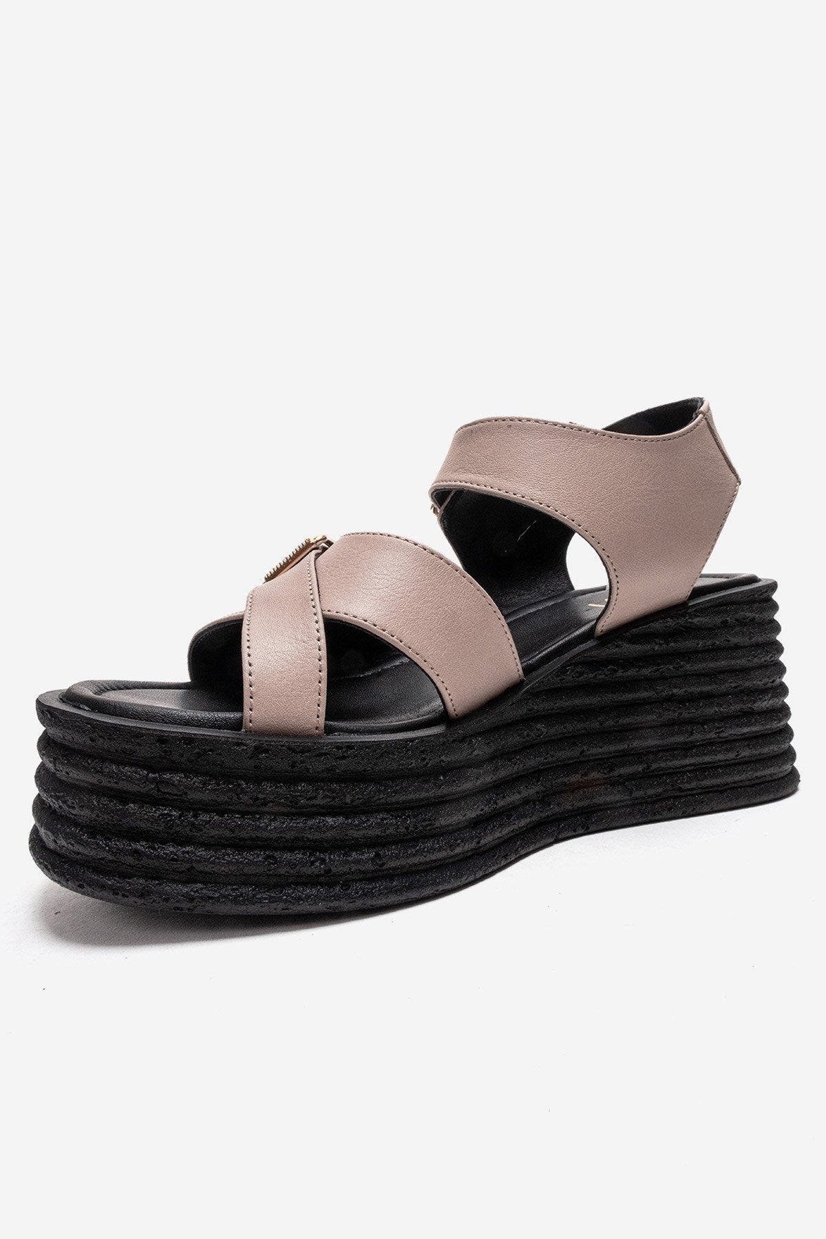 Forever & Always Shoes Mirette Leather Platform Sandal, Alternate, color, Off-White