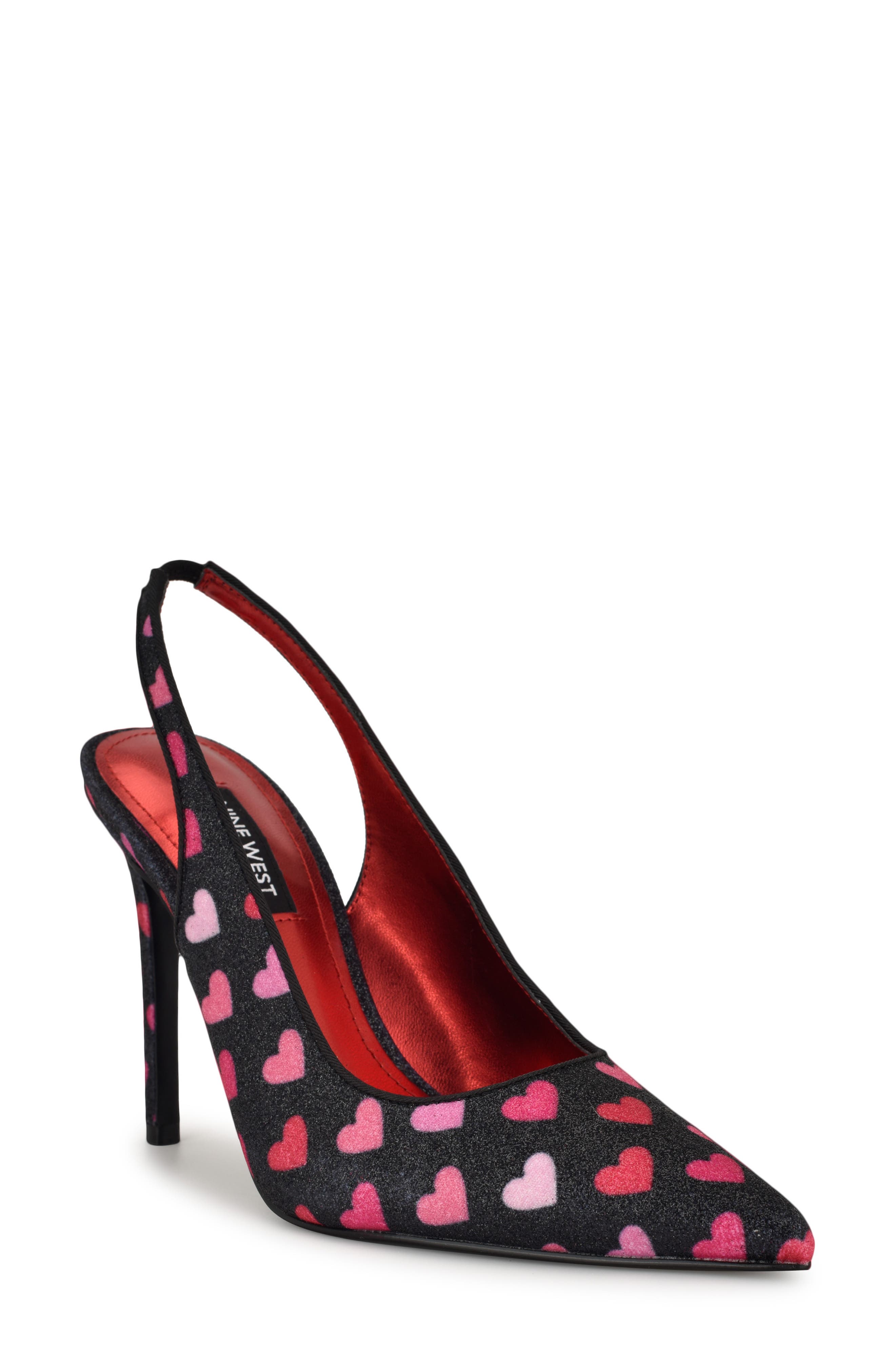 Nine West Feather Slingback Pump, Main, color, Black