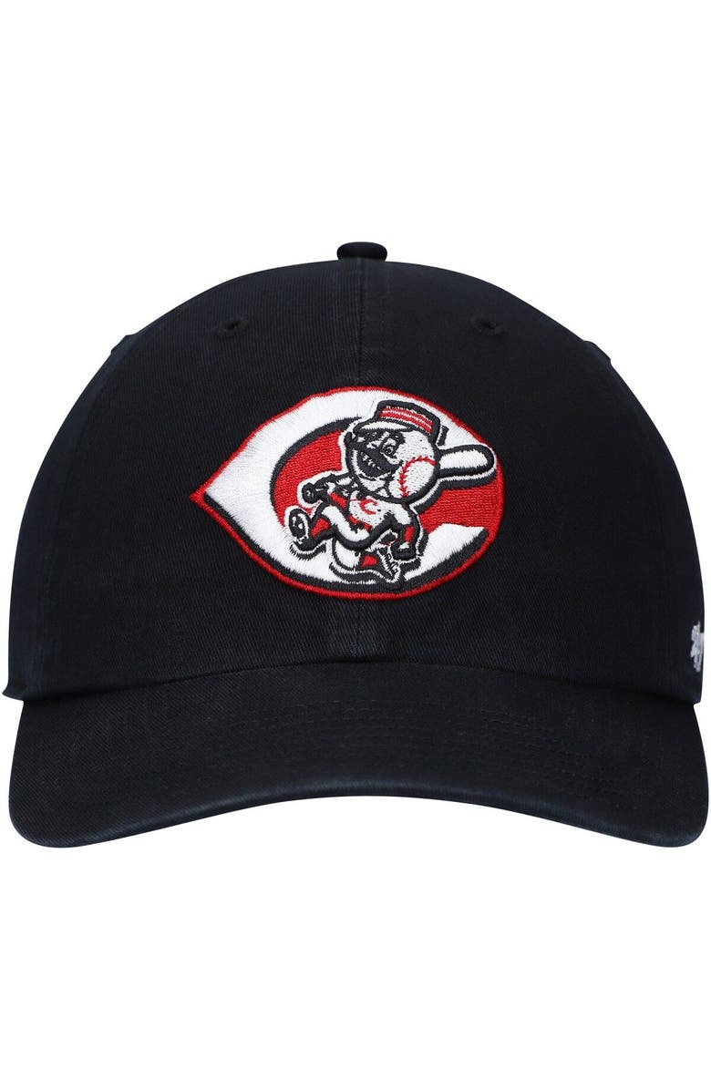 '47 Men's '47  Black Cincinnati Reds Cooperstown Collection Clean Up Adjustable Hat, Alternate, color, 