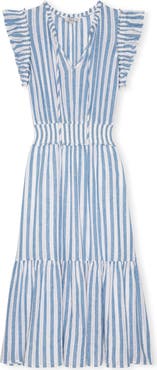 Rails Garden Smocked Waist Linen Blend Maxi Dress