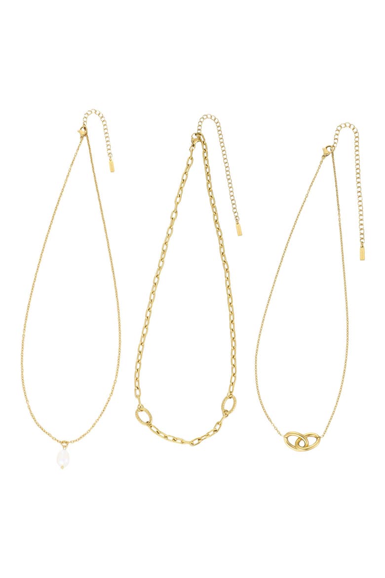 Set of 3 Assorted Freshwater Pearl Necklaces, Alternate, color, GOLD/ WHITE