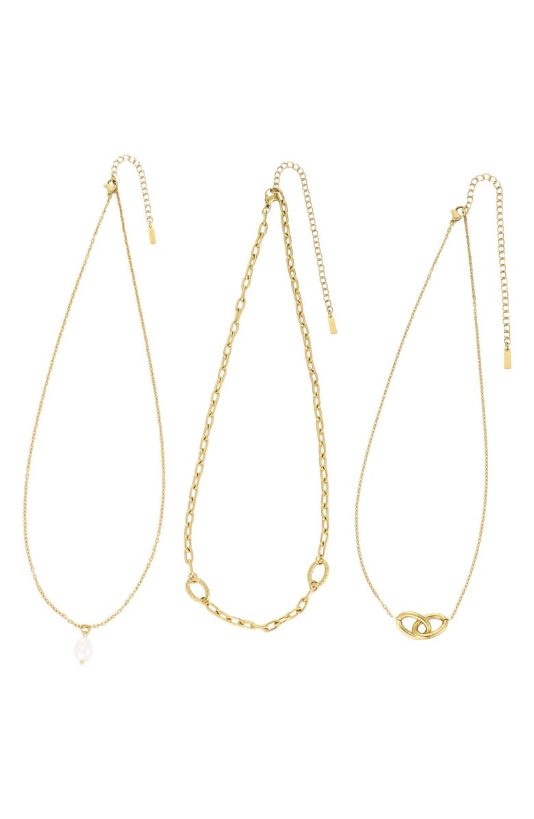 st. Moran Set of 3 Assorted Necklaces, Alternate, color, Gold/ White