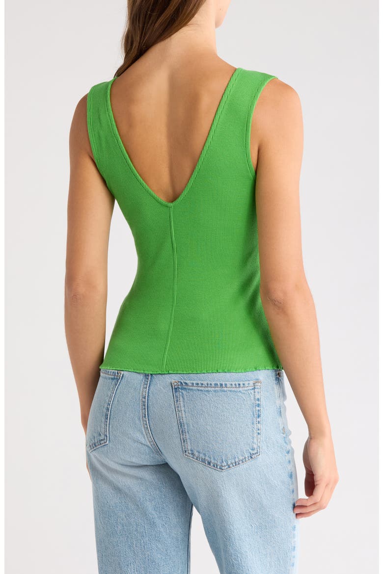 Reese Rib V-Neck Tank, Alternate, color, LIME