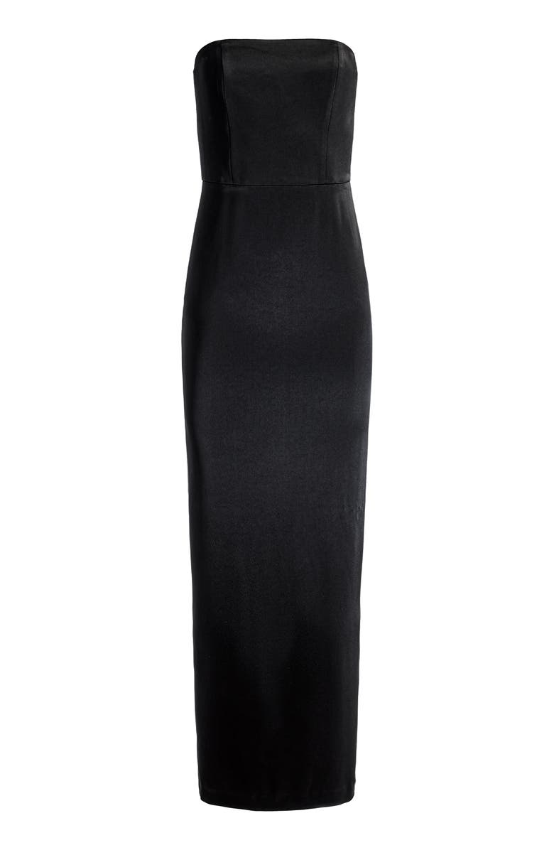 Alice + Olivia Doreen Strapless Satin Dress, Alternate, color,