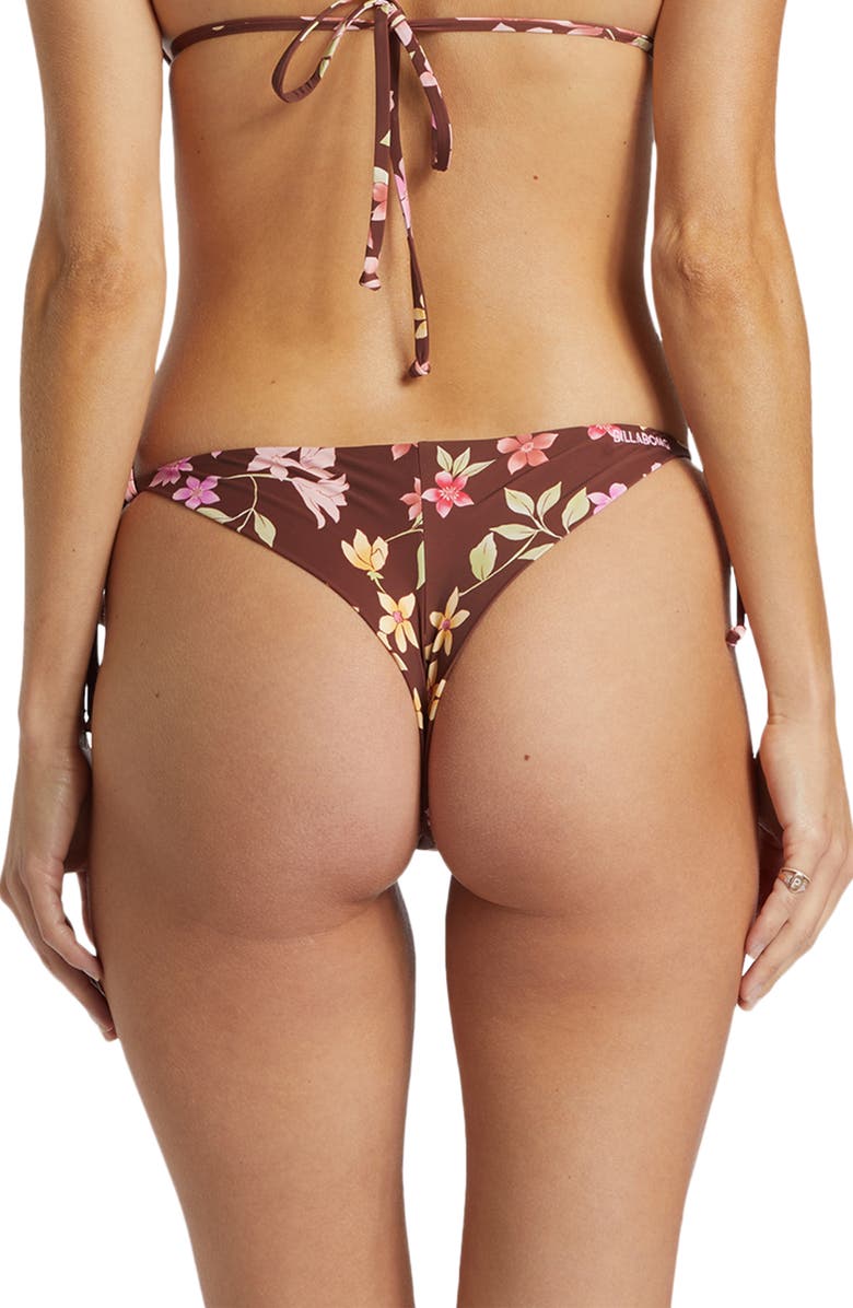 Billabong Free to Be Floral Side Tie Tanga Bikini Bottoms, Alternate, color, 
