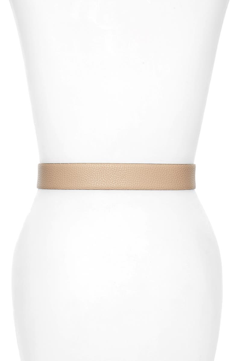 FERRAGAMO Reversible Gancini Calfskin Leather Belt, Alternate, color, New Bisque