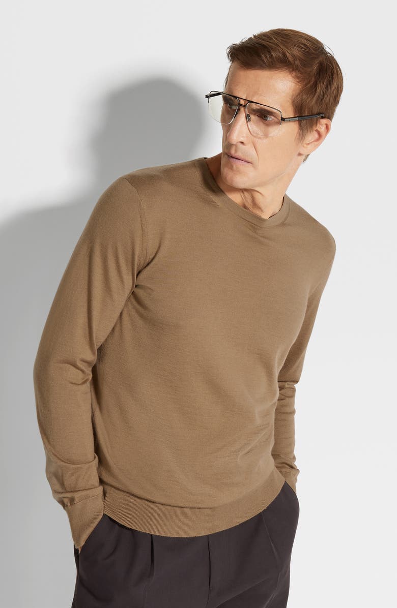 ZEGNA Cashseta Cashmere & Silk Sweater, Alternate, color, 