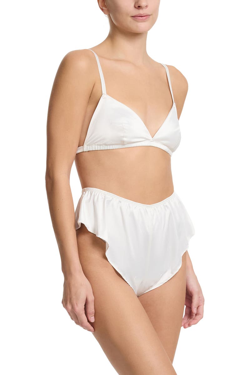 Hanky Panky Flutter Satin Tap Shorts, Alternate, color, Light Ivory