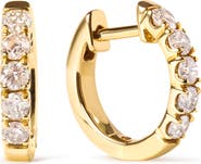 Haus of Brilliance 10K Yellow Gold 1/2 Cttw Round-Cut Diamond Hoop Earrings