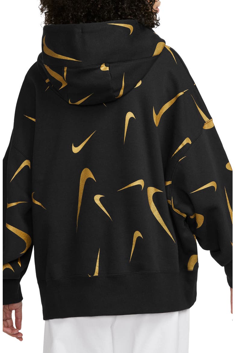 Sportswear Print Hoodie, Alternate, color, BLACK/ BRONZINE