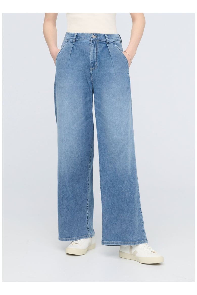 Performance Denim Lite Pleated Pant, Alternate, color, Slate-Indigo