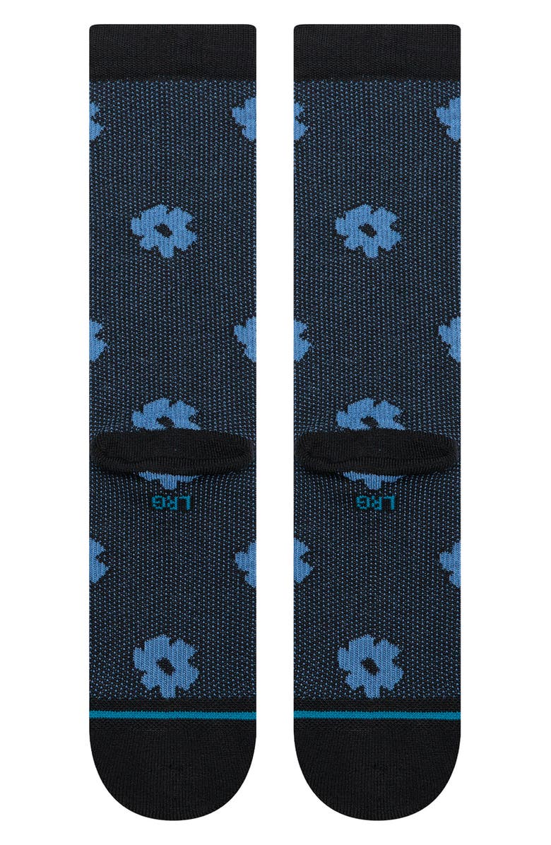 Stance Digital Daisy Jacquard Crew Socks, Alternate, color, Black