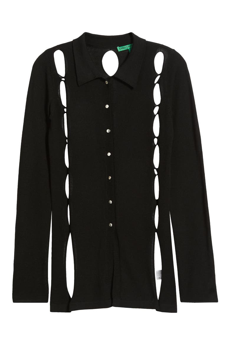 River Wool Tunic Cardigan, Alternate, color, BLACK