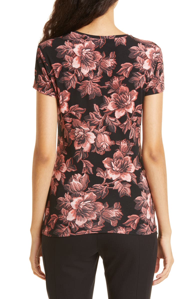 Ted Baker London Clari Floral Stretch Cotton T-Shirt, Alternate, color, 