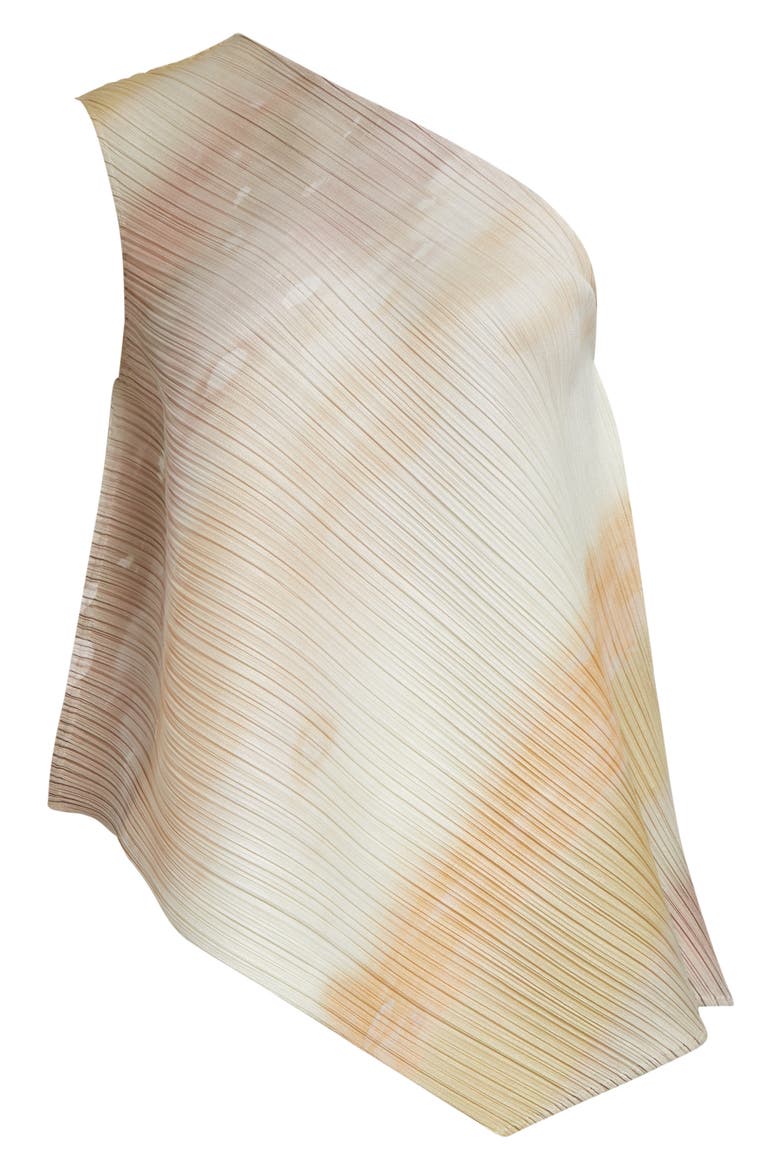 Sea Bubble Pleated One-Shoulder Top, Alternate, color, GREIGE