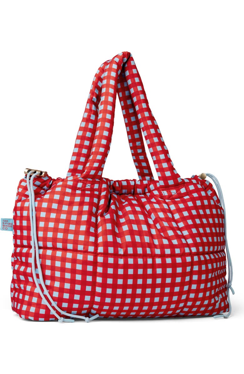 The Somewhere Co Raspberry Crush Marshmallow Midi Tote Bag, Alternate, color, Raspberry Crush
