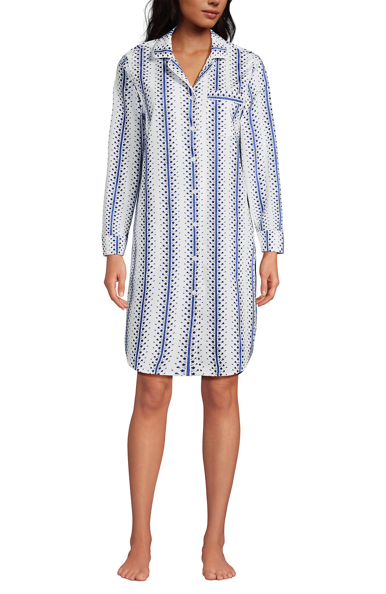 selected White/Clear Blue Floral Stripe