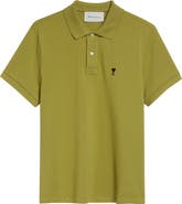 AMI PARIS Ami de Coeur Embroidered Cotton Piqué Polo