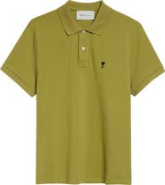 AMI PARIS Ami de Coeur Embroidered Cotton Piqué Polo