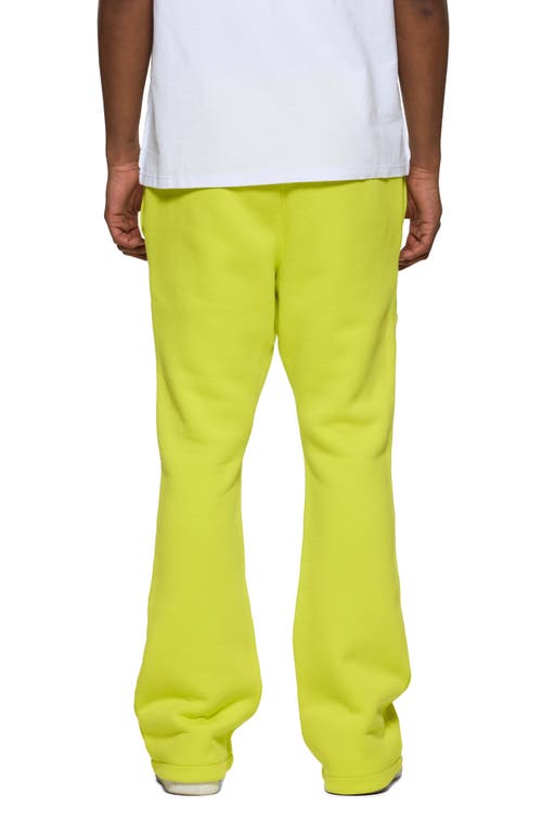 Purple Brand Fleece Flare Leg Pants In Green
