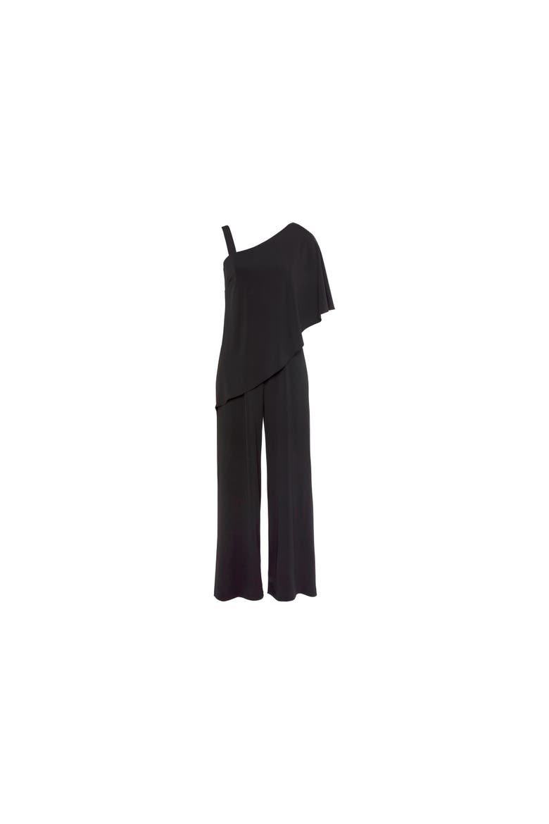 Asymmetrical One Shoulder Jumpsuit, Alternate, color, Black