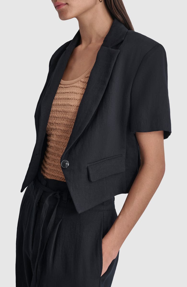 DKNY Short Sleeve Crop Blazer, Alternate, color, 
