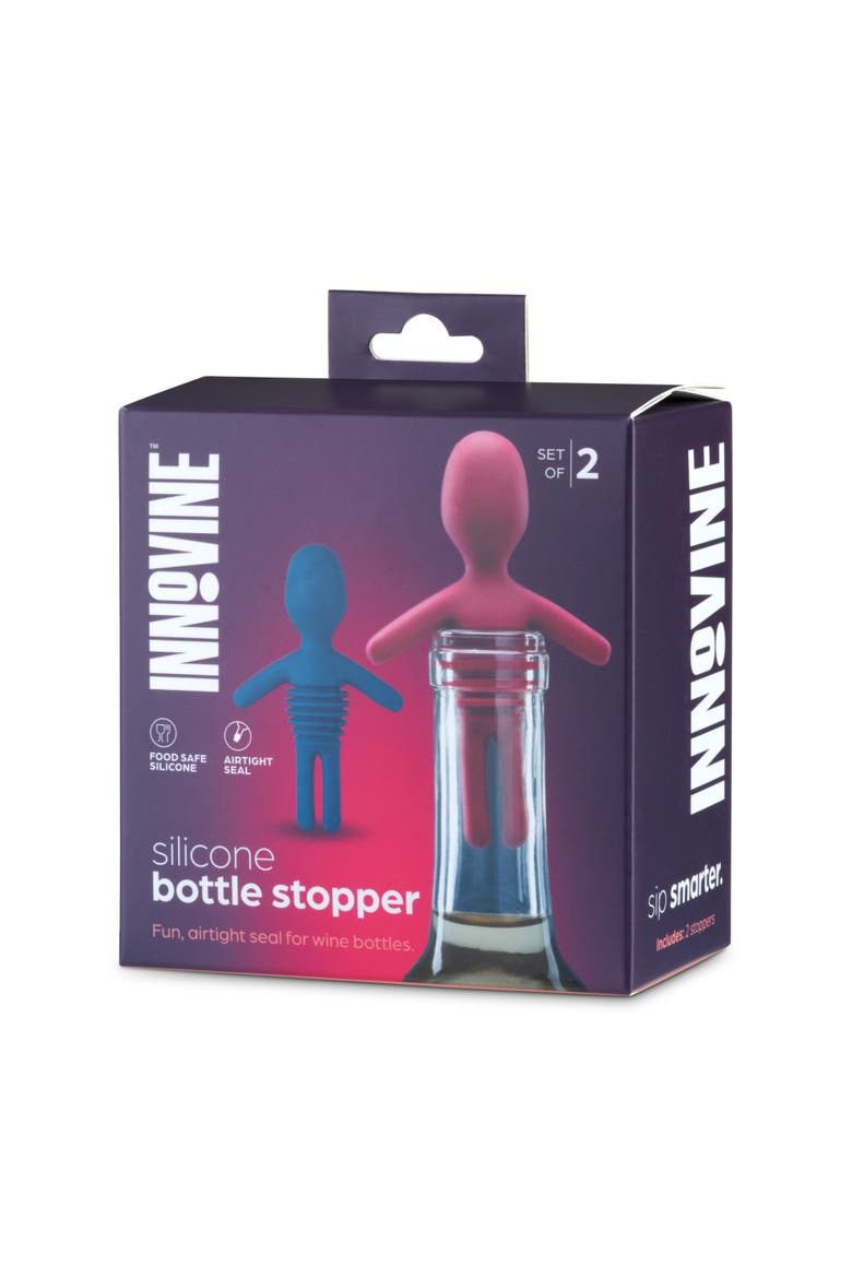 Silicone Bottle Stopper Set of 2, Alternate, color, Multicolor