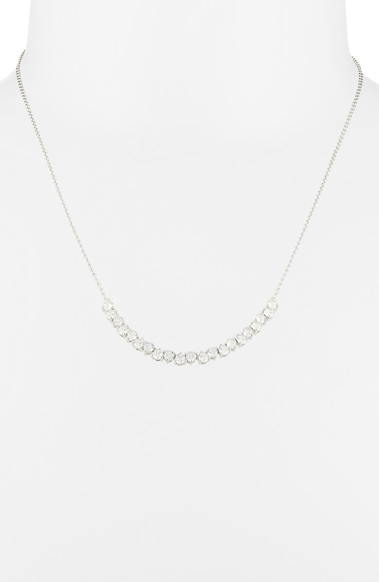 Nadri Serena Cubic Zirconia Frontal Necklace, Alternate, color, Rhodium