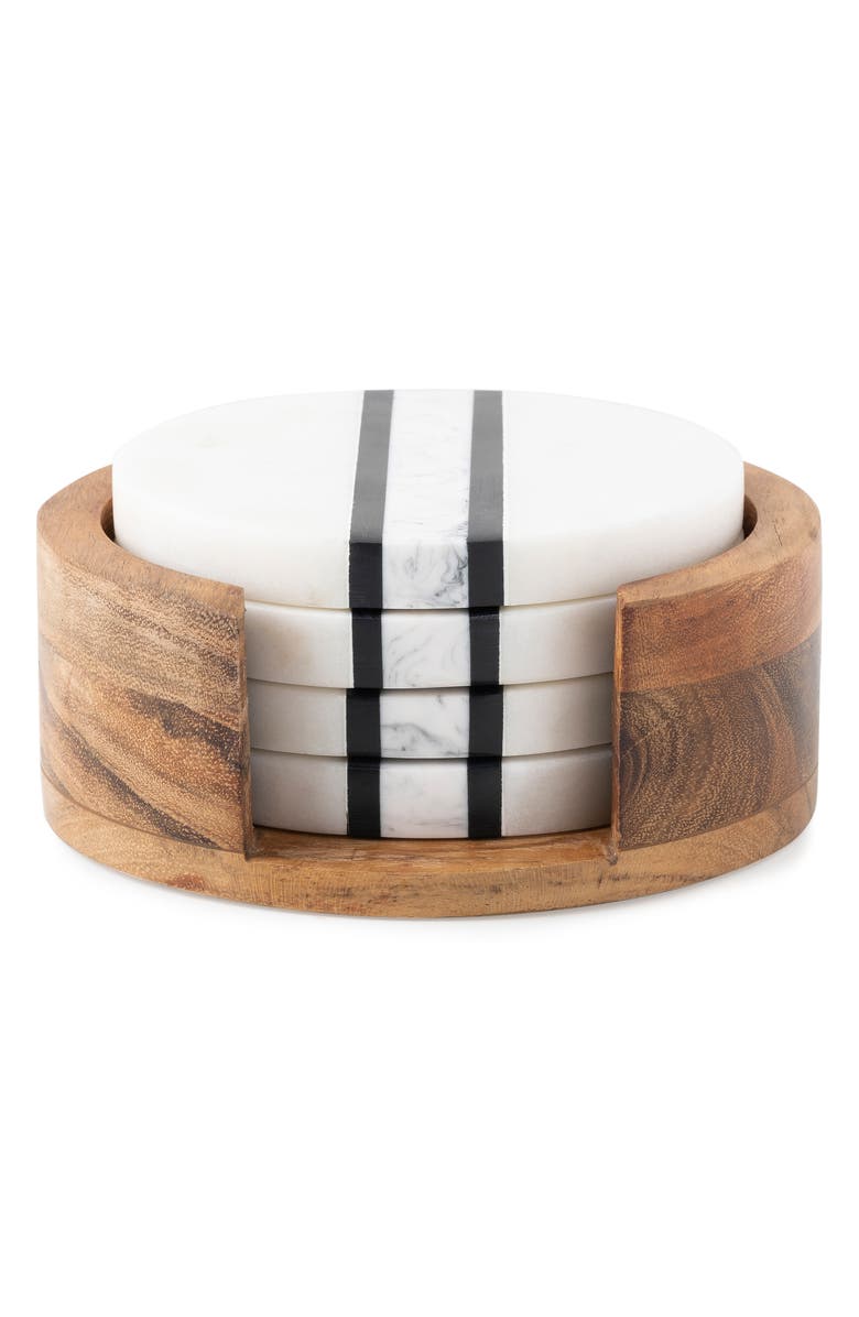 Juliska Stonewood Stripe Set of 4 Coasters, Main, color, Natural